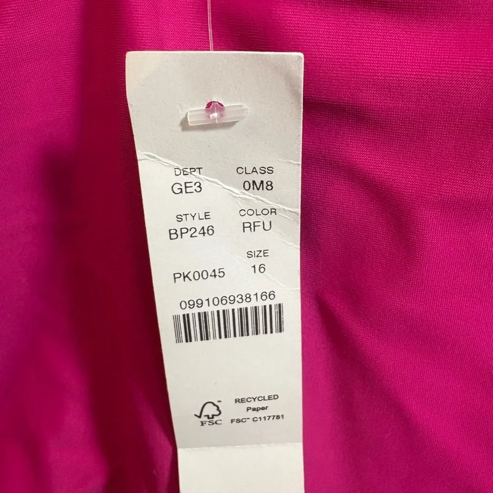 NWT J.‎ CREW Ruched Femme One Piece Swim Dress Pink 16 Plus Size 0373